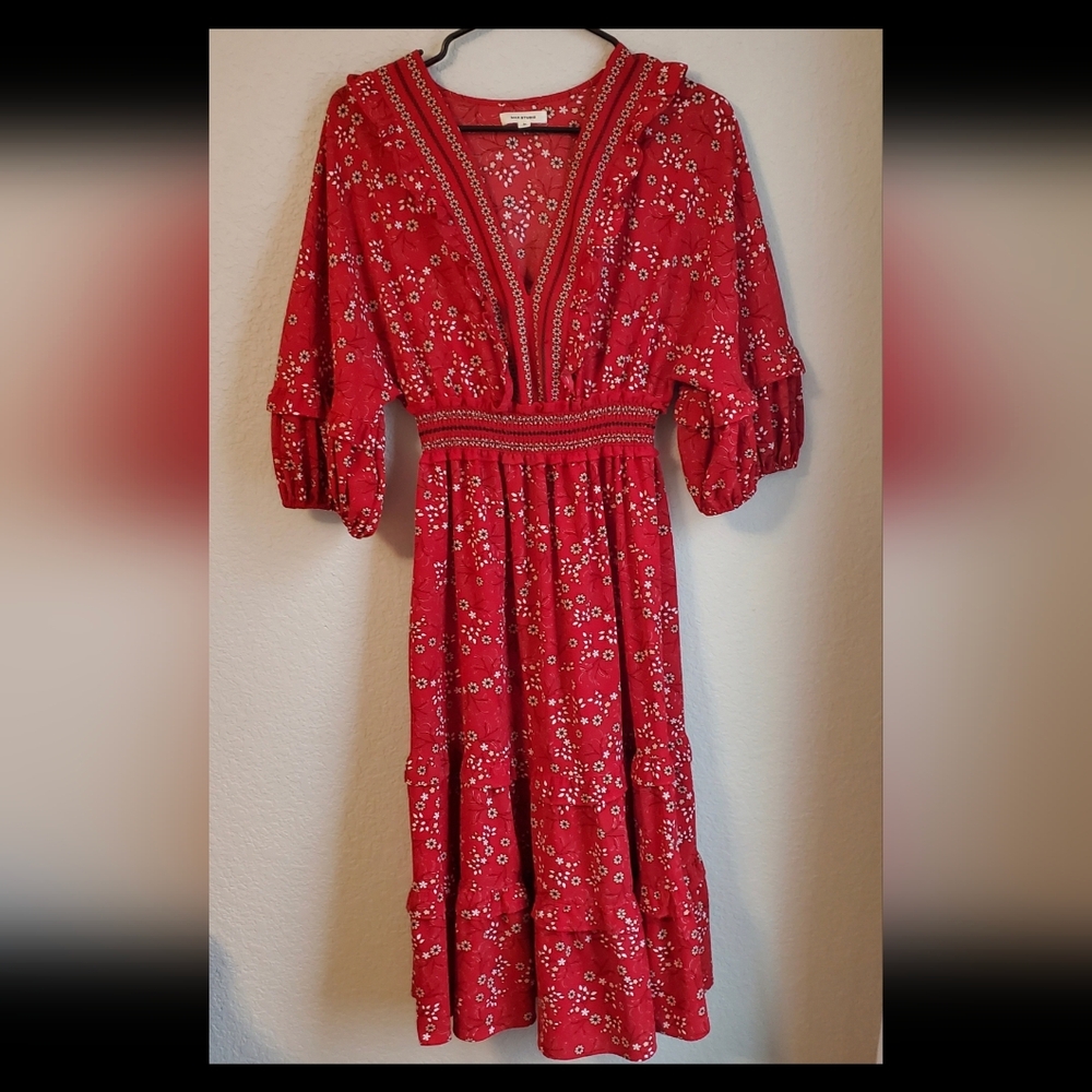 Max Studio Floral Red Dress